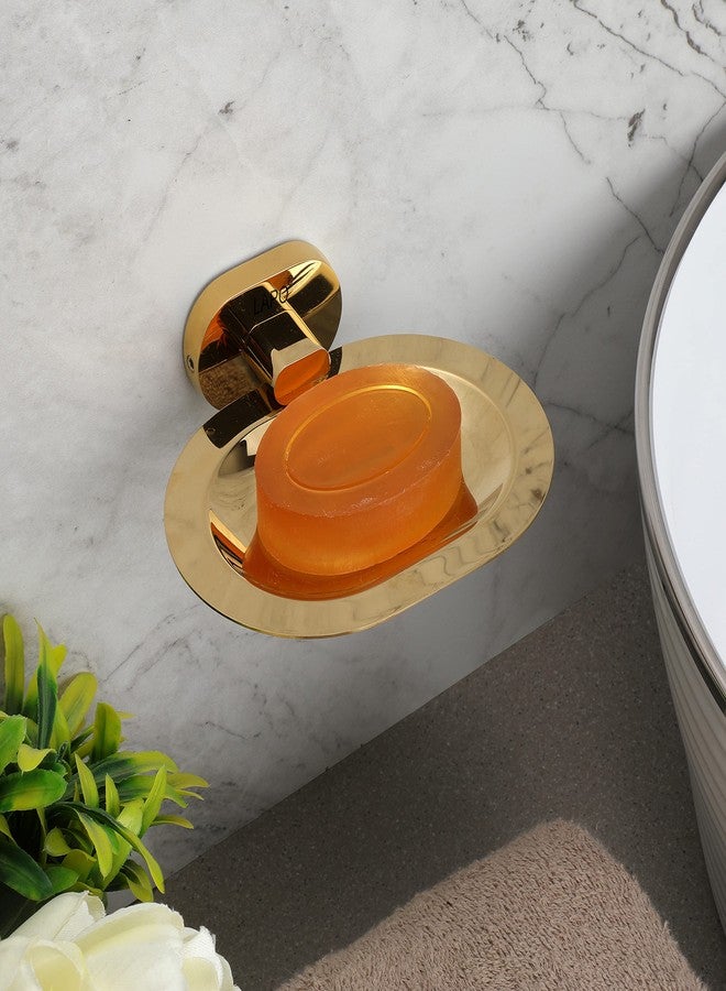 LAPO حامل صابون فردي من لابو كيك - مقاوم للصدأ، يُثبت على الحائط، مزود بصينية تصريف، مصنوع من الفولاذ المقاوم للصدأ 304، مطلي بالذهب بتقنية PVD، مناسب للحمام والمطبخ وحوض الغسيل - عبوة من قطعة واحدة - Image 4